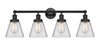 INNOVATIONS 616-4W-BK-G62 Cone 4 Light 33.5 inch Bath Vanity Light Matte Black