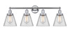 INNOVATIONS 616-4W-PC-G62 Cone 4 Light 33.5 inch Bath Vanity Light Polished Chrome