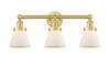 INNOVATIONS 616-3W-SG-G61 Cone 3 24.5 inch Bath Vanity Light Satin Gold
