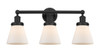 INNOVATIONS 616-3W-BK-G61 Cone 3 Light 24.5 inch Bath Vanity Light Matte Black