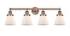 INNOVATIONS 616-4W-AC-G61 Cone 4 33.5 inch Bath Vanity Light Antique Copper