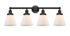 INNOVATIONS 616-4W-BK-G61 Cone 4 Light 33.5 inch Bath Vanity Light Matte Black