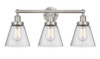 INNOVATIONS 616-3W-SN-G64 Cone 3 Light 24.5 inch Bath Vanity Light Brushed Satin Nickel