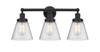 INNOVATIONS 616-3W-BK-G64 Cone 3 Light 24.5 inch Bath Vanity Light Matte Black