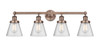 INNOVATIONS 616-4W-AC-G64 Cone 4 33.5 inch Bath Vanity Light Antique Copper