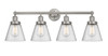 INNOVATIONS 616-4W-SN-G64 Cone 4 Light 33.5 inch Bath Vanity Light Brushed Satin Nickel