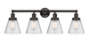 INNOVATIONS 616-4W-OB-G64 Cone 4 Light 33.5 inch Bath Vanity Light Oil Rubbed Bronze