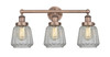 INNOVATIONS 616-3W-AC-G142 Chatham 3 24.5 inch Bath Vanity Light Antique Copper