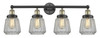 INNOVATIONS 616-4W-BAB-G142 Chatham 4 33.5 inch Bath Vanity Light Black Antique Brass