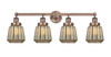 INNOVATIONS 616-4W-AC-G146 Chatham 4 33.5 inch Bath Vanity Light Antique Copper