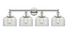 INNOVATIONS 616-4W-PN-G72 Bell 4 33.5 inch Bath Vanity Light Polished Nickel
