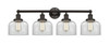 INNOVATIONS 616-4W-OB-G72 Bell 4 Light 33.5 inch Bath Vanity Light Oil Rubbed Bronze