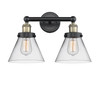INNOVATIONS 616-2W-BAB-G42 Cone 2 16.75 inch Bath Vanity Light Black Antique Brass