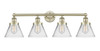 INNOVATIONS 616-4W-AB-G42 Cone 4 34.75 inch Bath Vanity Light Antique Brass