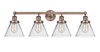 INNOVATIONS 616-4W-AC-G42 Cone 4 34.75 inch Bath Vanity Light Antique Copper