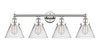 INNOVATIONS 616-4W-PN-G42 Cone 4 34.75 inch Bath Vanity Light Polished Nickel