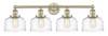INNOVATIONS 616-4W-AB-G713 Bell 4 33.5 inch Bath Vanity Light Antique Brass