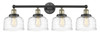 INNOVATIONS 616-4W-BAB-G713 Bell 4 33.5 inch Bath Vanity Light Black Antique Brass