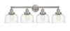 INNOVATIONS 616-4W-SN-G713 Bell 4 Light 33.5 inch Bath Vanity Light Brushed Satin Nickel