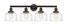 INNOVATIONS 616-4W-OB-G713 Bell 4 Light 33.5 inch Bath Vanity Light Oil Rubbed Bronze