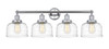 INNOVATIONS 616-4W-PC-G713 Bell 4 Light 33.5 inch Bath Vanity Light Polished Chrome