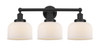 INNOVATIONS 616-3W-BK-G71 Bell 3 Light 24.5 inch Bath Vanity Light Matte Black