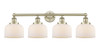 INNOVATIONS 616-4W-AB-G71 Bell 4 33.5 inch Bath Vanity Light Antique Brass