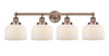 INNOVATIONS 616-4W-AC-G71 Bell 4 33.5 inch Bath Vanity Light Antique Copper