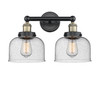 INNOVATIONS 616-2W-BAB-G74 Bell 2 15.5 inch Bath Vanity Light Black Antique Brass