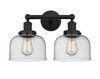 INNOVATIONS 616-2W-BK-G74 Bell 2 Light 15.5 inch Bath Vanity Light Matte Black