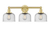 INNOVATIONS 616-3W-SG-G74 Bell 3 24.5 inch Bath Vanity Light Satin Gold