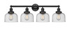 INNOVATIONS 616-4W-BK-G74 Bell 4 Light 33.5 inch Bath Vanity Light Matte Black