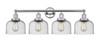 INNOVATIONS 616-4W-PC-G74 Bell 4 Light 33.5 inch Bath Vanity Light Polished Chrome