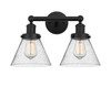INNOVATIONS 616-2W-BK-G44 Cone 2 Light 15.5 inch Bath Vanity Light Matte Black