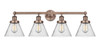 INNOVATIONS 616-4W-AC-G44 Cone 4 33.5 inch Bath Vanity Light Antique Copper