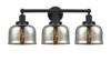 INNOVATIONS 616-3W-BK-G78 Bell 3 Light 24.5 inch Bath Vanity Light Matte Black