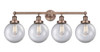 INNOVATIONS 616-4W-AC-G202-8 Beacon 4 33.5 inch Bath Vanity Light Antique Copper