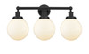 INNOVATIONS 616-3W-BK-G201-8 Beacon 3 Light 24.5 inch Bath Vanity Light Matte Black