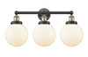 INNOVATIONS 616-3W-BAB-G201-8 Beacon 3 24.5 inch Bath Vanity Light Black Antique Brass