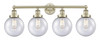 INNOVATIONS 616-4W-AB-G204-8 Beacon 4 33.5 inch Bath Vanity Light Antique Brass