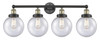 INNOVATIONS 616-4W-BAB-G204-8 Beacon 4 33.5 inch Bath Vanity Light Black Antique Brass