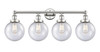INNOVATIONS 616-4W-PN-G204-8 Beacon 4 33.5 inch Bath Vanity Light Polished Nickel