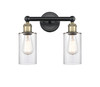 INNOVATIONS 616-2W-BAB-G802 Clymer 2 12.875 inch Bath Vanity Light Black Antique Brass