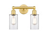 INNOVATIONS 616-2W-SG-G802 Clymer 2 12.875 inch Bath Vanity Light Satin Gold