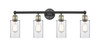 INNOVATIONS 616-4W-BAB-G802 Clymer 4 30.875 inch Bath Vanity Light Black Antique Brass