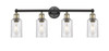 INNOVATIONS 616-4W-BAB-G804 Clymer 4 30.875 inch Bath Vanity Light Black Antique Brass