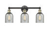 INNOVATIONS 616-3W-BAB-G257 Caledonia 3 23 inch Bath Vanity Light Black Antique Brass