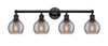 INNOVATIONS 616-4W-BK-G1213-6SM Athens Deco Swirl 4 Light 33 inch Bath Vanity Light Matte Black