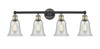 INNOVATIONS 616-4W-BAB-G2812 Hanover 4 33.25 inch Bath Vanity Light Black Antique Brass
