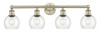 INNOVATIONS 616-4W-AB-G122-6 Athens 4 33 inch Bath Vanity Light Antique Brass